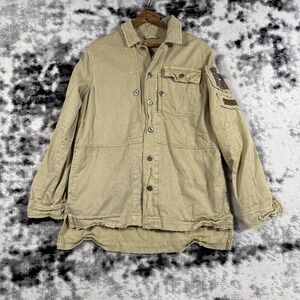 Free People Military Button Up Jacket Womens Size XS‎ Beige Paratrooper Army